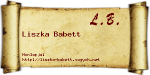 Liszka Babett névjegykártya